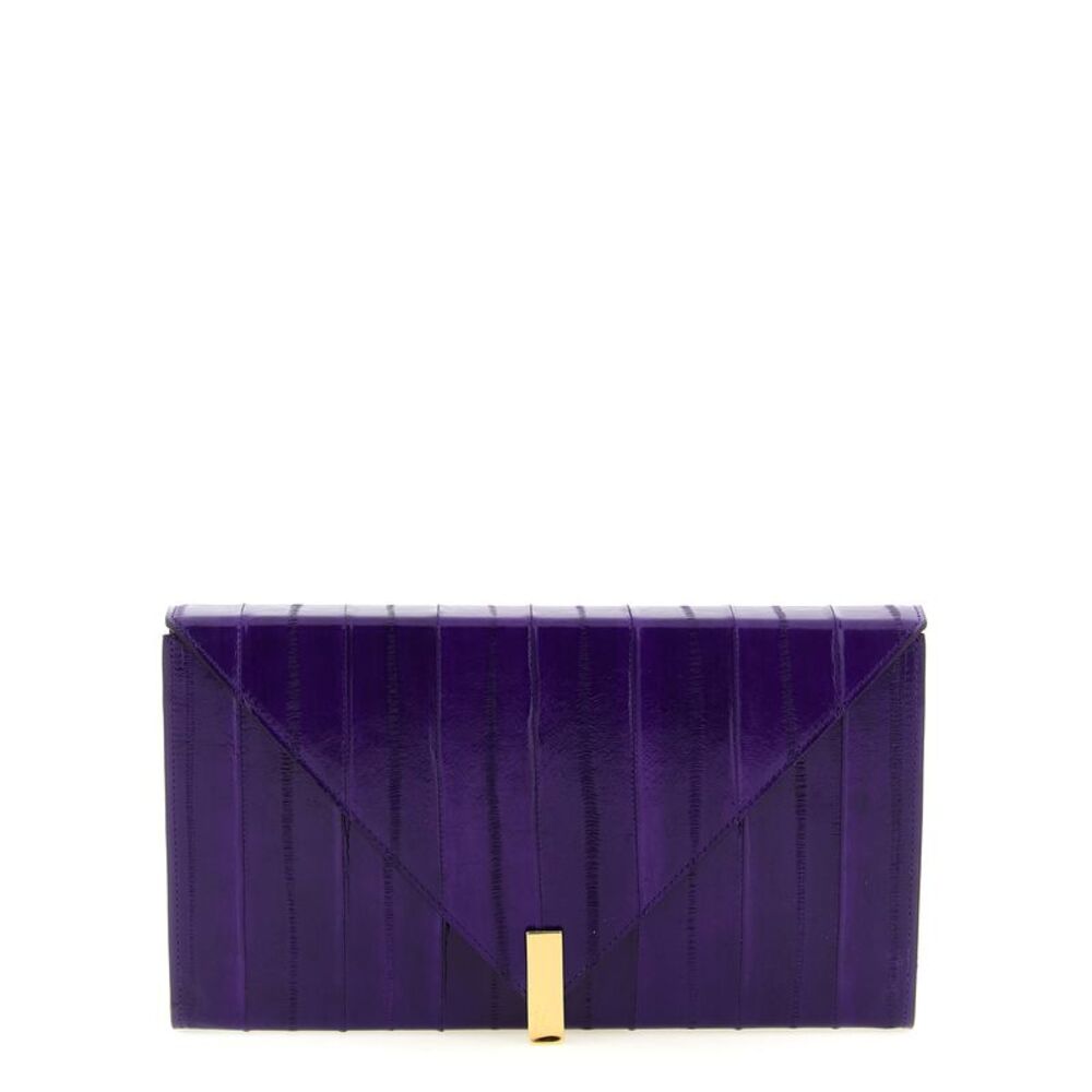 Giuseppe Zanotti Purple Leather Clutch Women's Bag